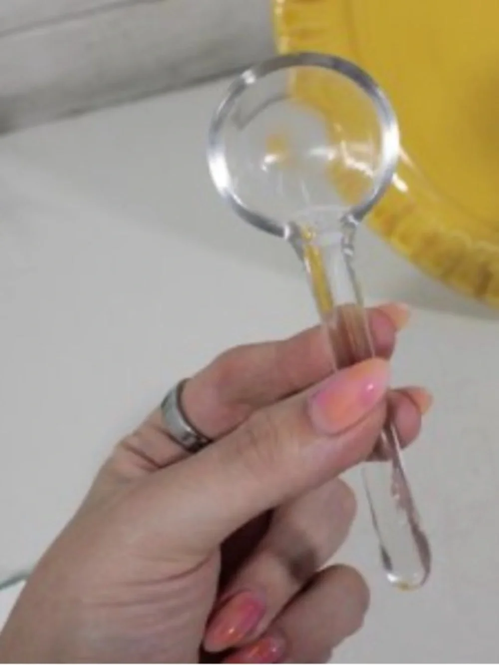 Vintage Clear Glass Mayo Condiment Spoon Collectible